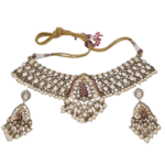Kundan Pearl Choker Necklace Set