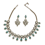 Kundan Green Stone Necklace Set