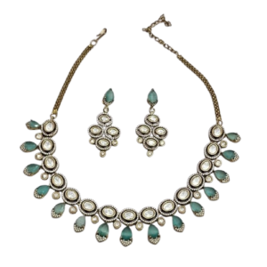 Kundan Green Stone Necklace Set